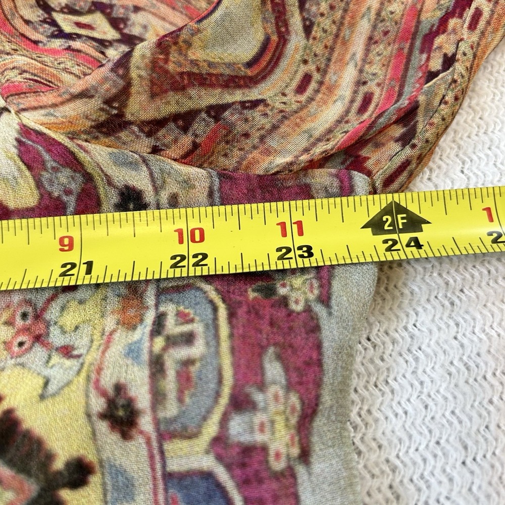 Soft Surroundings Makara Tunic Top Sz L  Bohemian Boho Sheer Artsy Colorful - Picture 8 of 10
